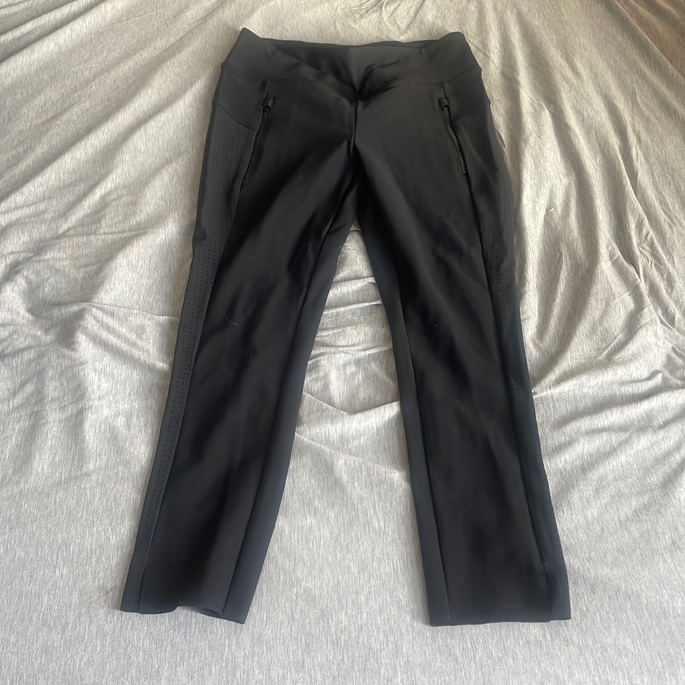 Athleta size small stretch black pants with mesh sides great condition!